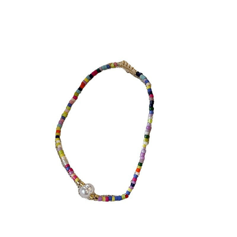 Sweet Geometric Glass Seed Pearl Bracelet