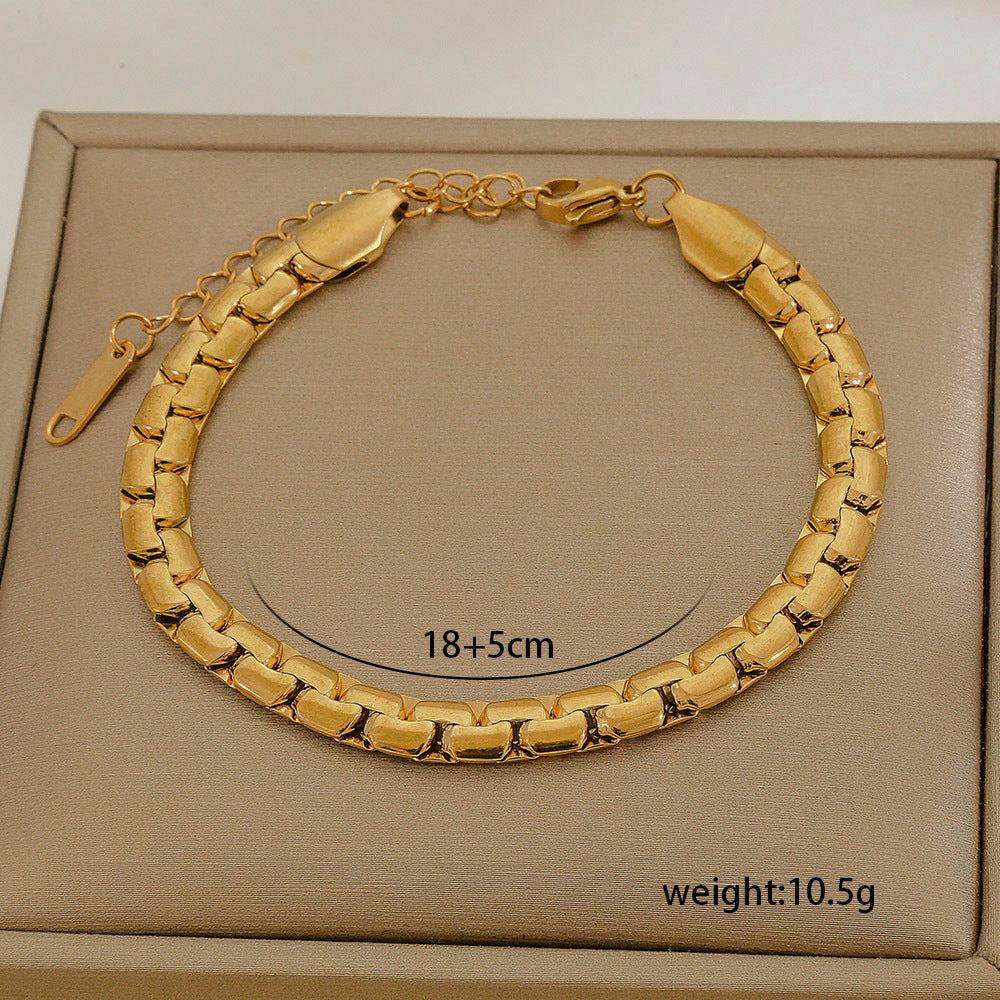 Set di bracciali multistrato minimalisti in acciaio inossidabile con placcatura sottovuoto, da indossare tutti i giorni