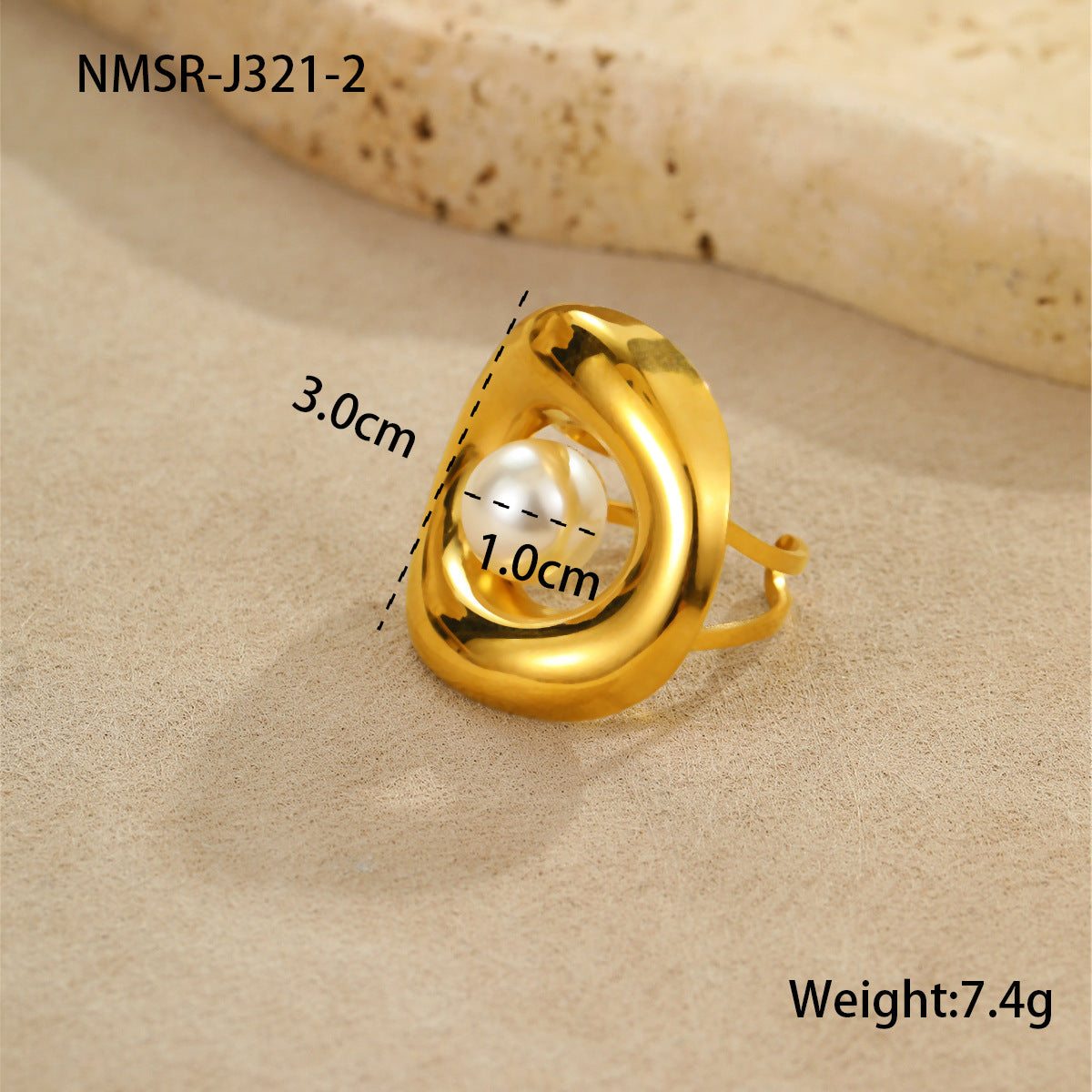Anello da donna in acciaio inossidabile a forma di stella marina e conchiglia, con finitura galvanica