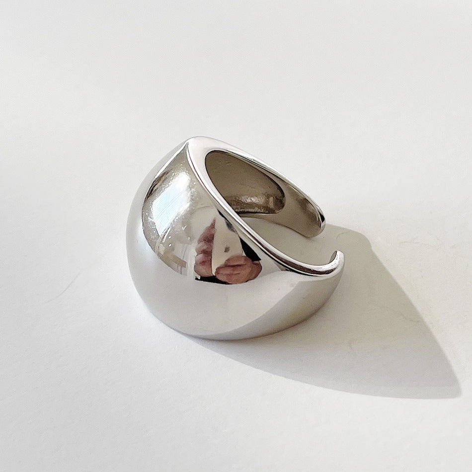 Anello minimalista a cuore lucido in argento sterling 925 da donna