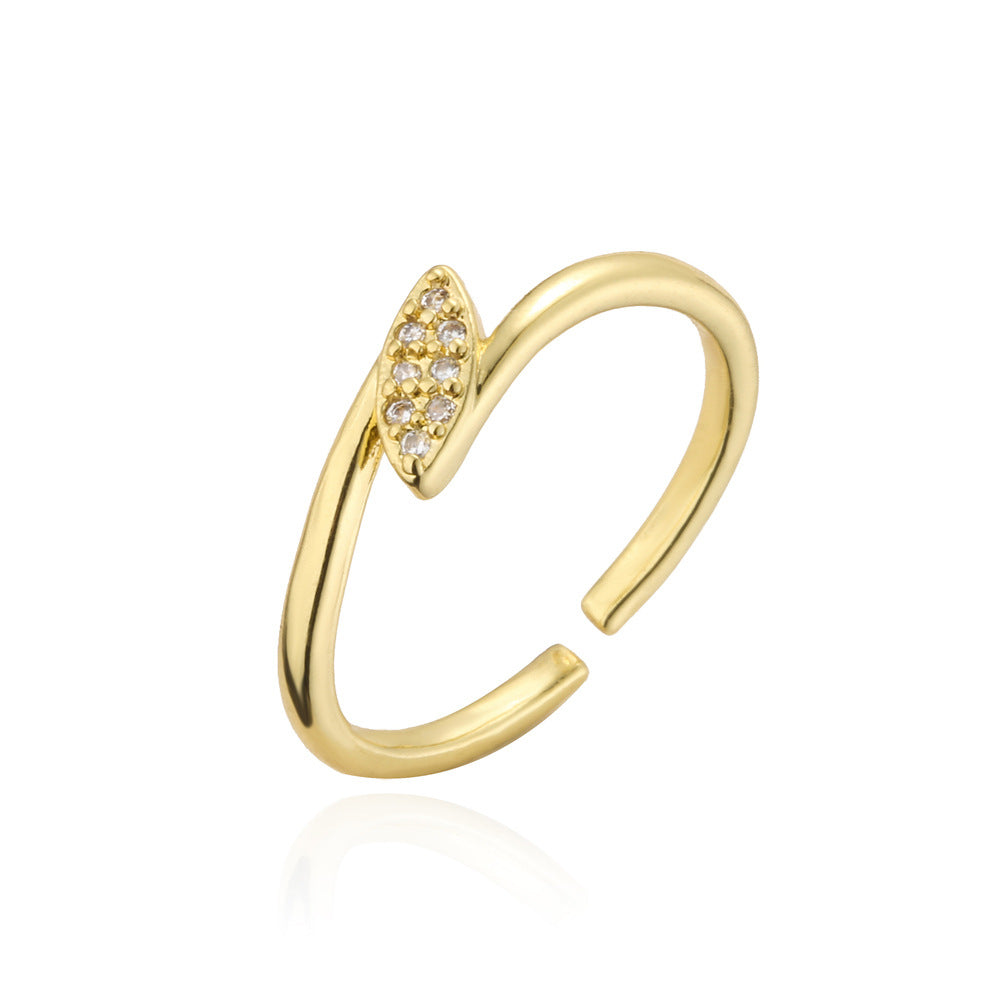 Minimalist Geometric Gold Plated Brass Ring for Women