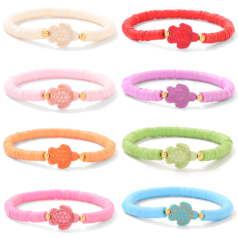 Bohemian Turtle Animal Shape Pearl Resin Bracelet Unisex Summer Beach Jewelry