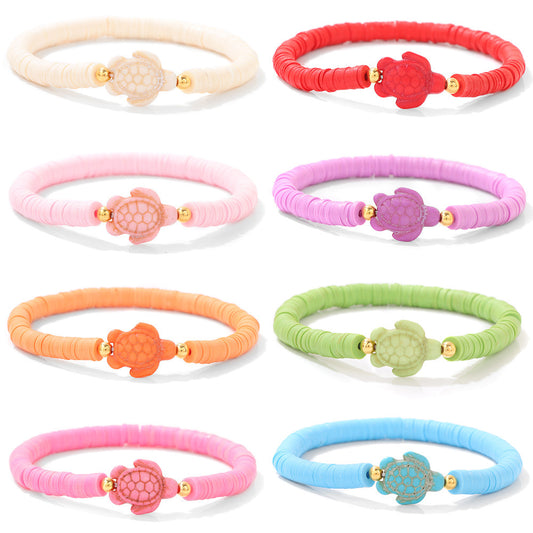 Bohemian Turtle Animal Shape Pearl Resin Bracelet Unisex Summer Beach Jewelry