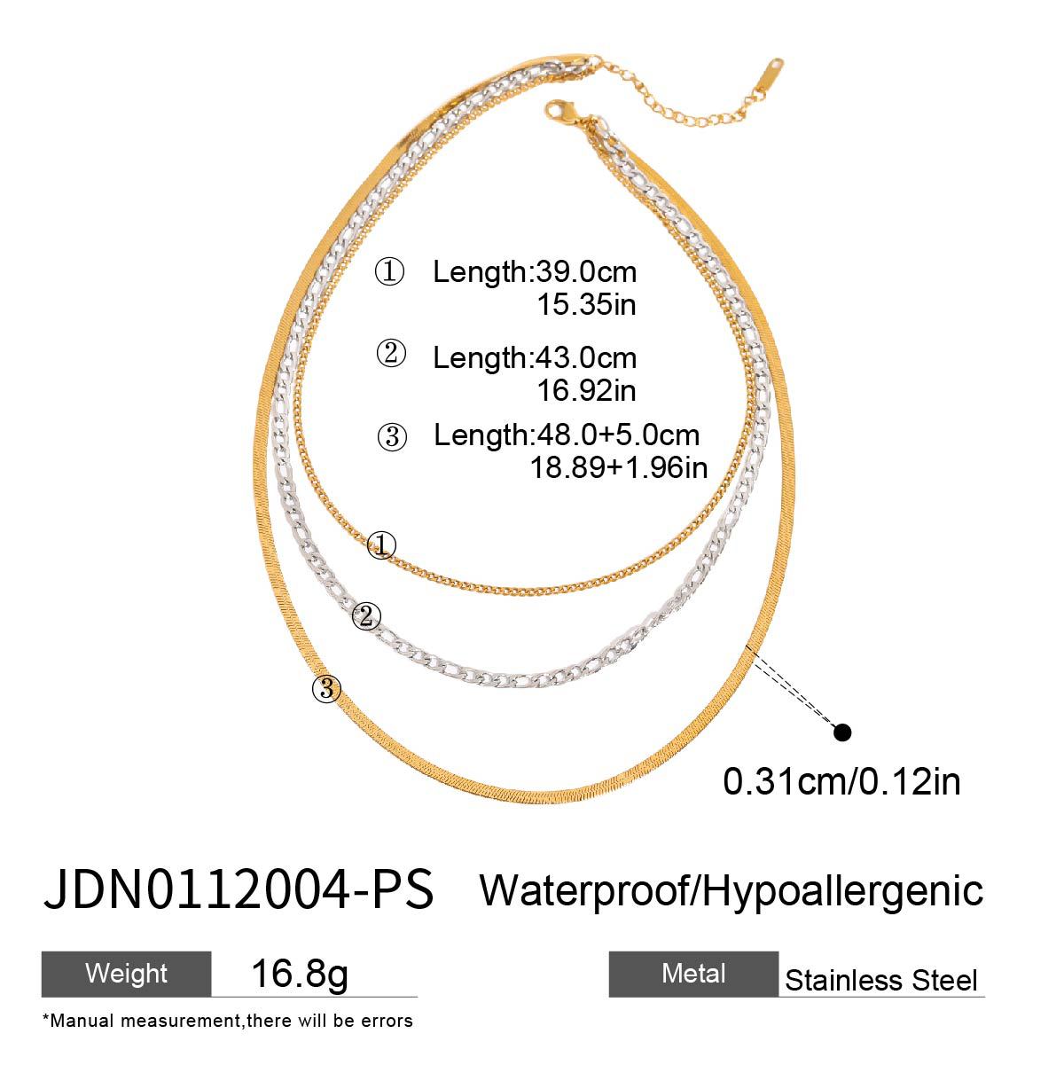 Minimalist Geometric Titanium Steel Pendant Plated Stainless Steel Multi-Layer Necklace for Women