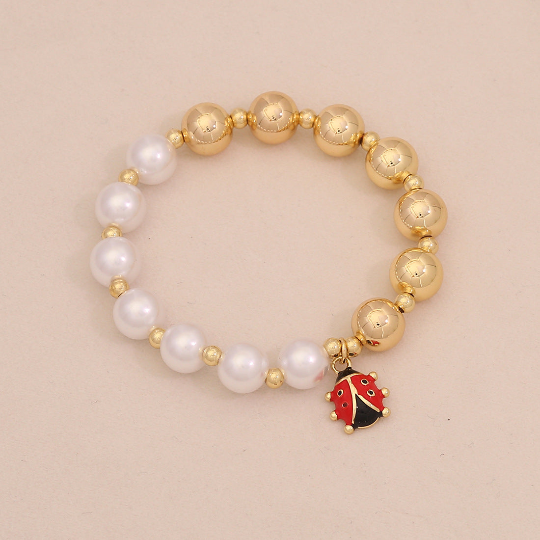 Fashion OL Style Insect-Shaped Imitation Pearl Beaded Bracelet for Women