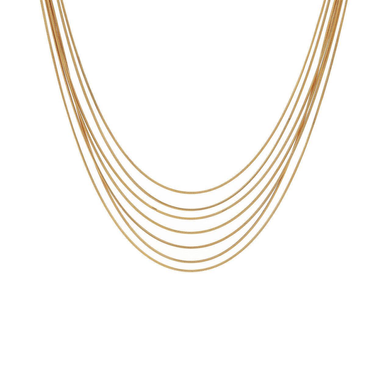 Collana con catena a serpente in acciaio inossidabile geometrica alla moda per donna con finitura placcata