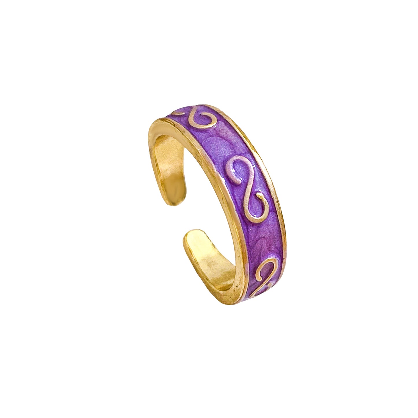 Anello aperto regolabile da donna placcato oro con motivo a cuore minimalista