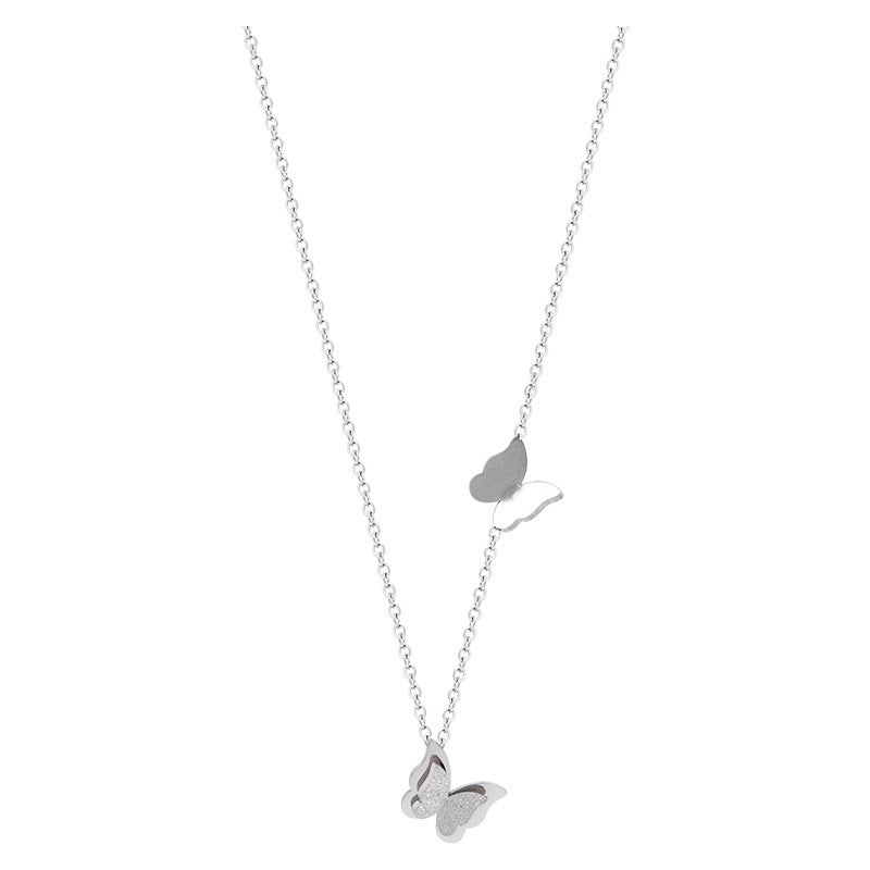 Collar Punk de Acero de Titanio con Baño de Oro de 18K con Cadena Cubana y Doble Letra D para Mujer