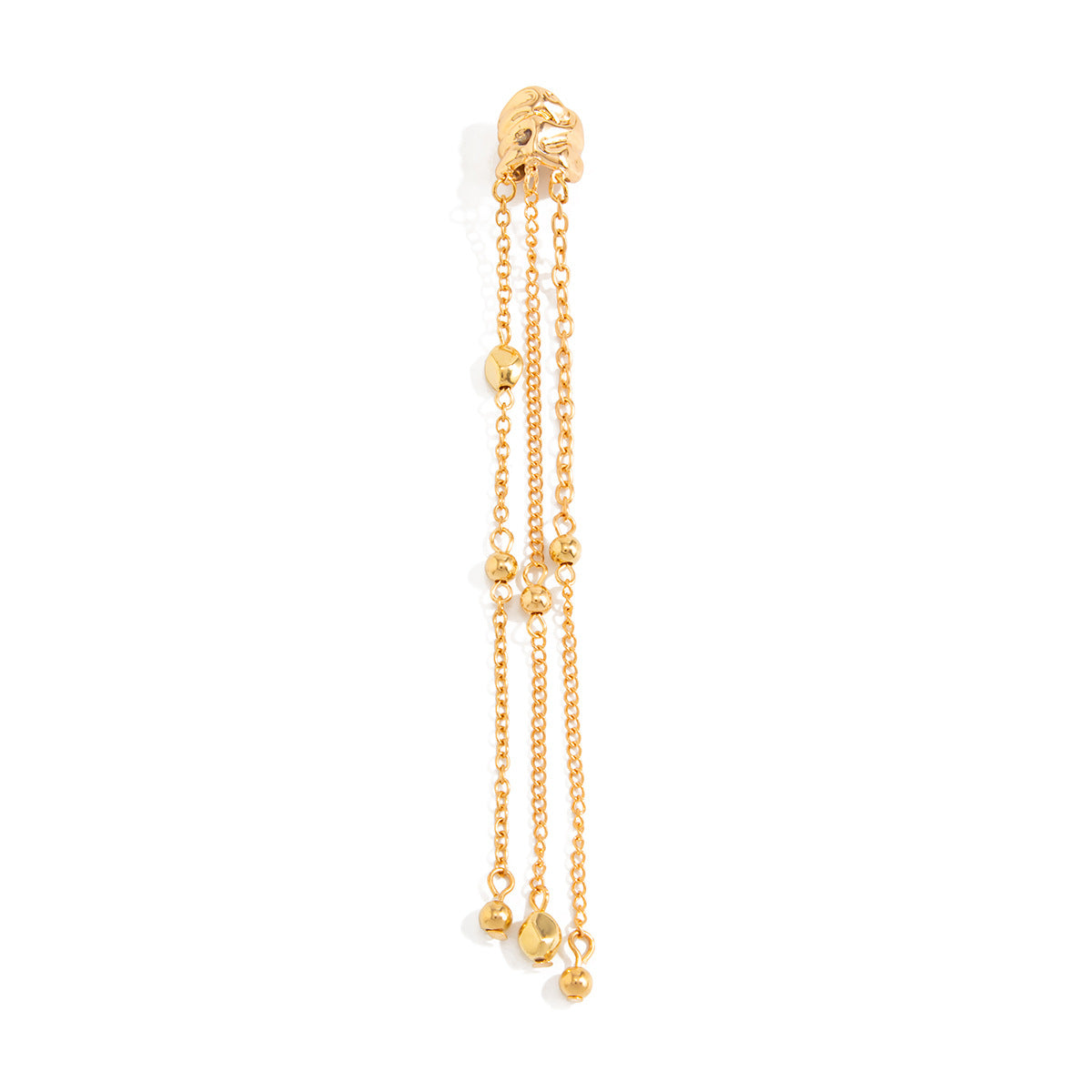 Elegant Punk Rhinestone Star Plated Alloy Cable Chain Tassel Earrings for Women