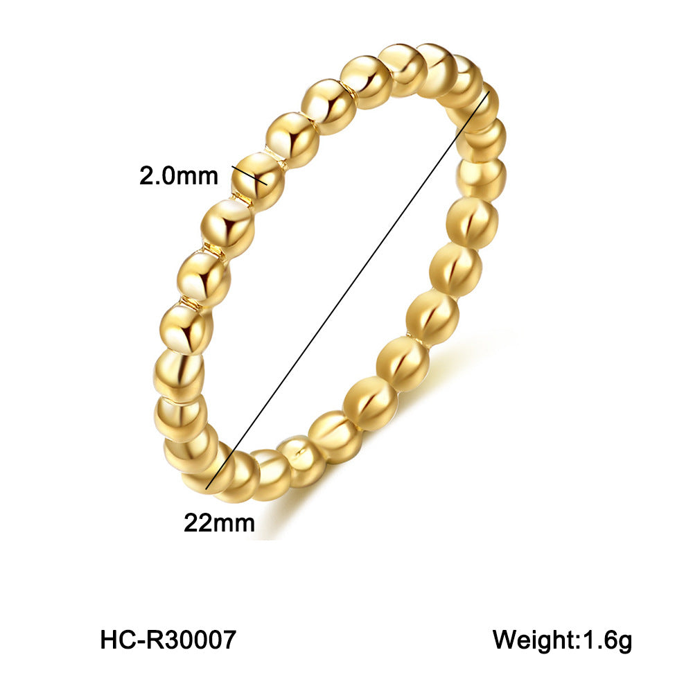 Anello da donna in acciaio al titanio geometrico minimalista color oro con finitura placcata
