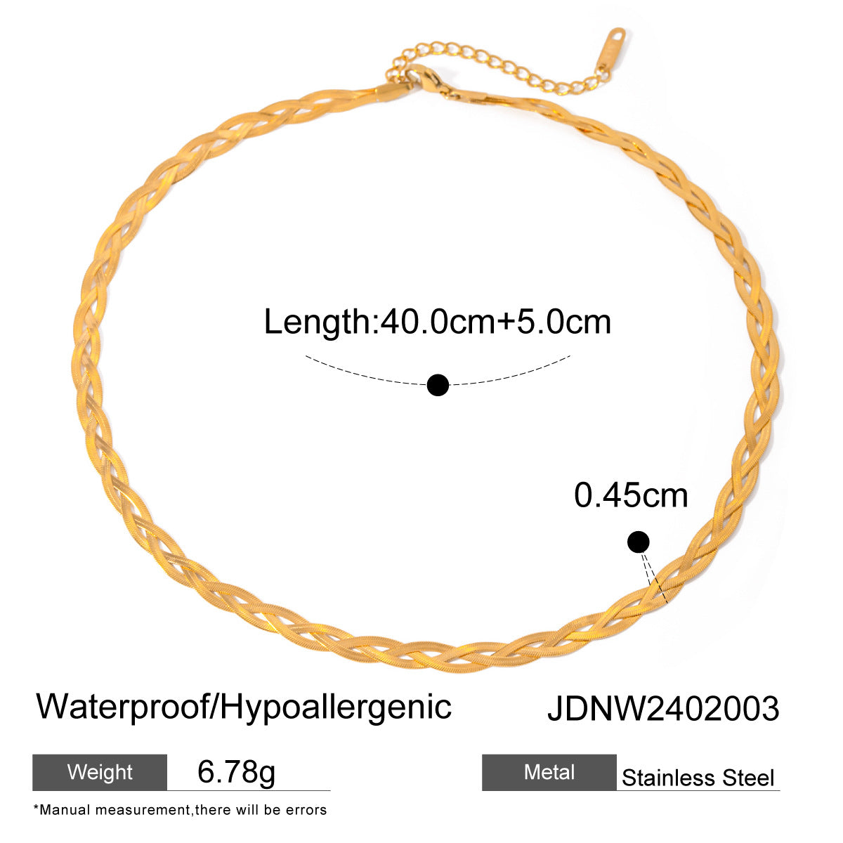 Minimalist 18K Gold Plated Stainless Steel Snake Chain Necklace Unisex