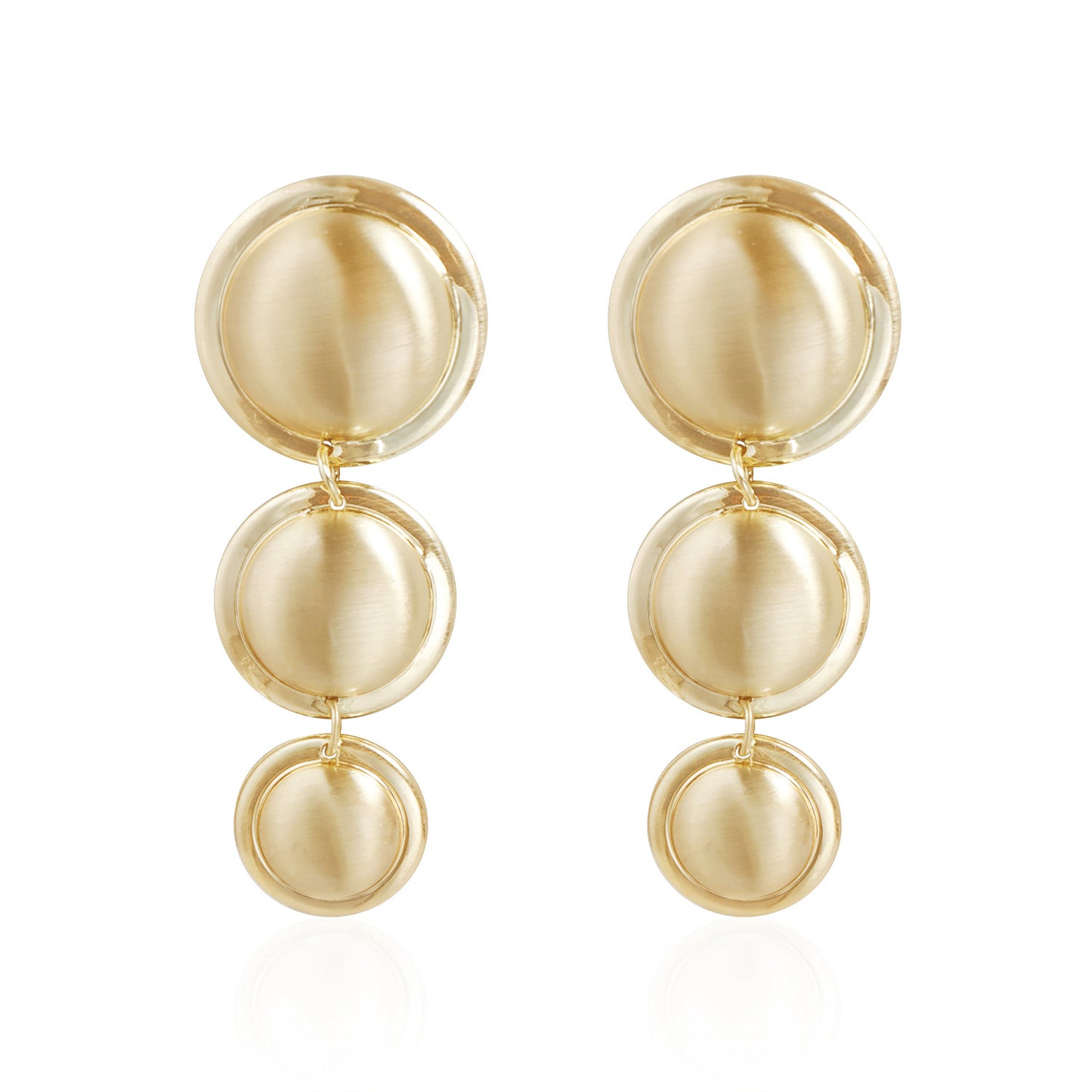 Vintage Geometric Round Zinc Alloy Electroplated Stud Earrings for Women with Stainless Steel Posts