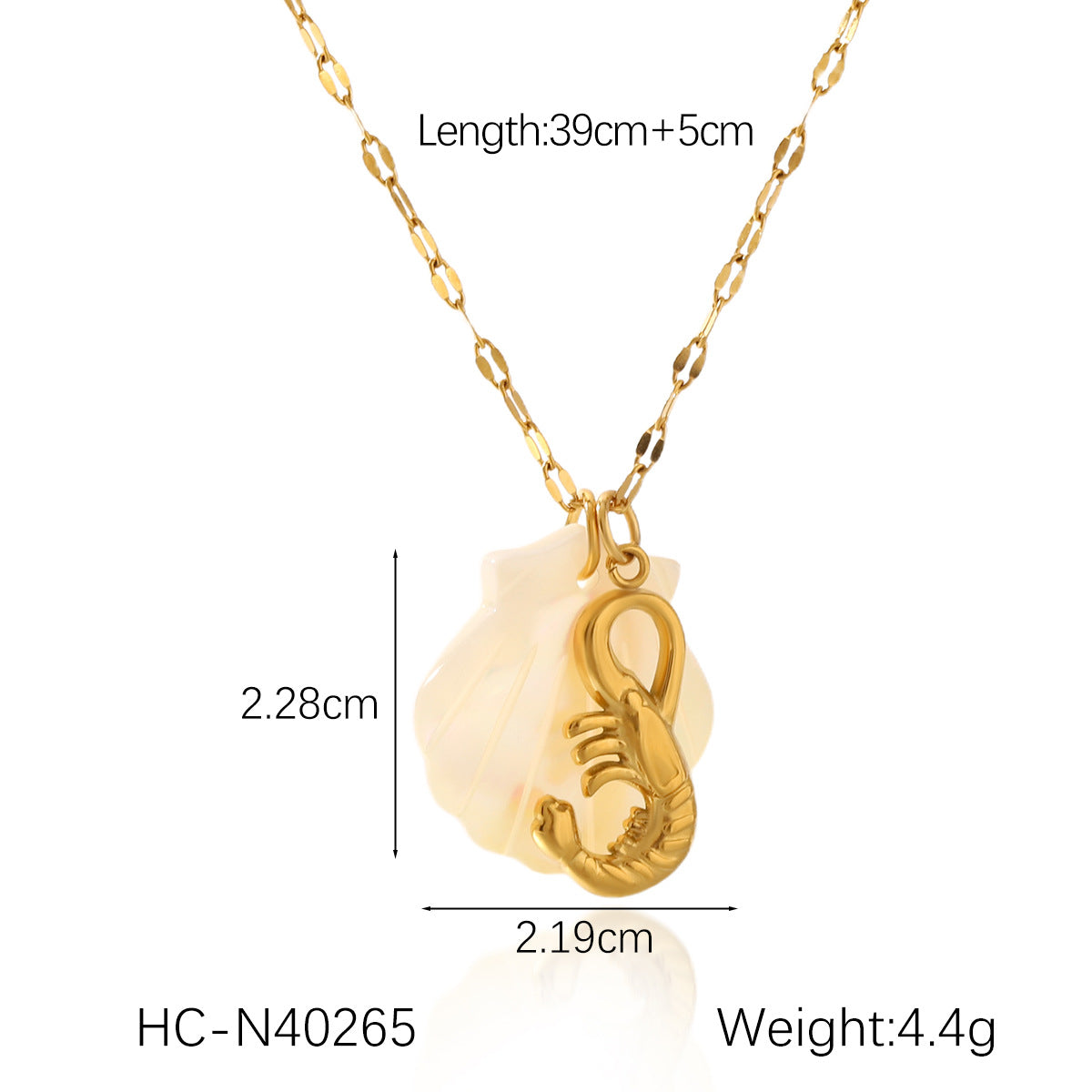 Collana da donna con ciondolo a stella marina, cavalluccio marino e conchiglia in acciaio inossidabile placcato oro 18 carati stile Ins