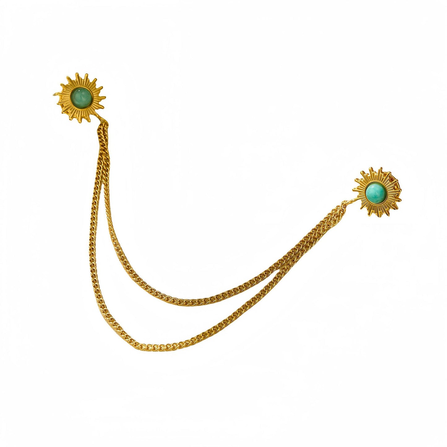 Fashionable Sunflower-Shaped Stainless Steel Lapel Pin with Plated Finish for Men and Women