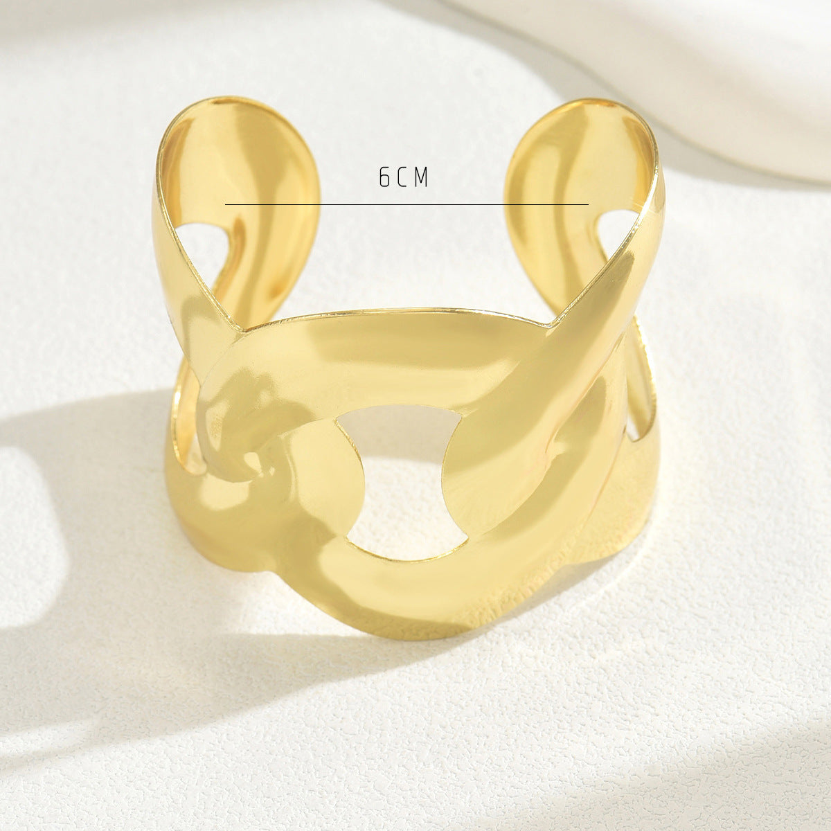Pulsera Geométrica Minimalista de Lujo para Mujer con Diseño Envolvente Multicapa de Aleación de Zinc Electrochapada Brazalete Abierto