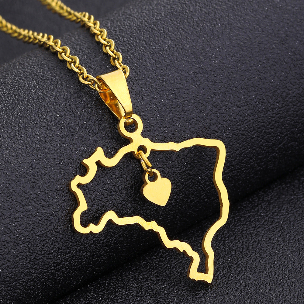 Collana con Ciondolo Geometrico Minimalista in Acciaio Inossidabile con Finitura Smaltata, Unisex