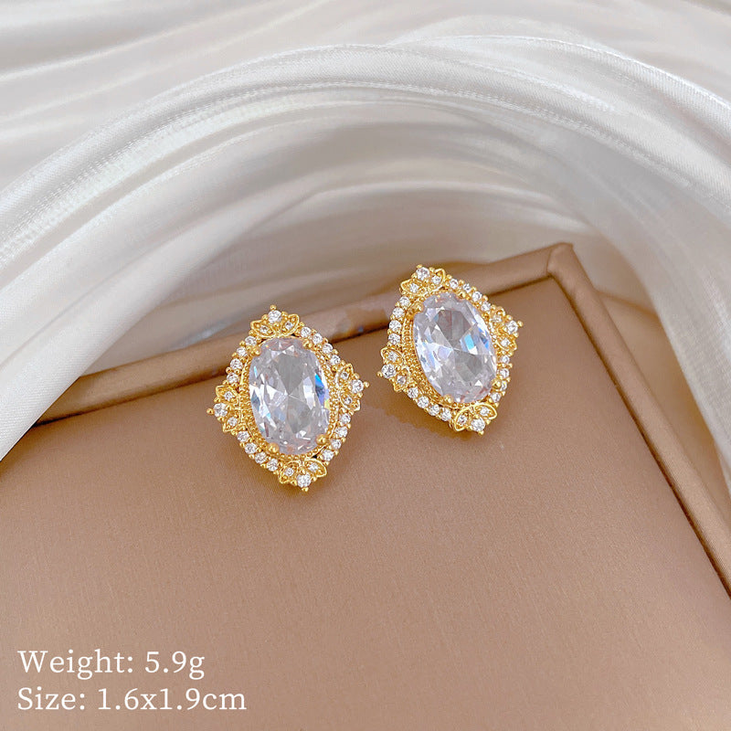 Geometric Stud Earrings for Women with Plated Copper Design, Elegant Long Tassel Drop Earrings, Sweet Style Jewelry