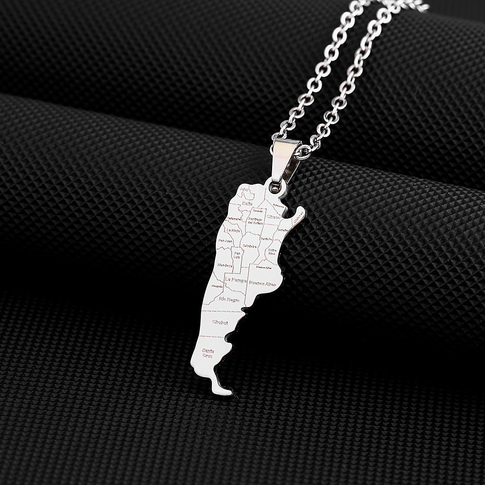Collana Pendente Geometrica Minimalista in Acciaio Inox con Ciondolo in Acciaio al Titanio e Finitura Placcata, Unisex
