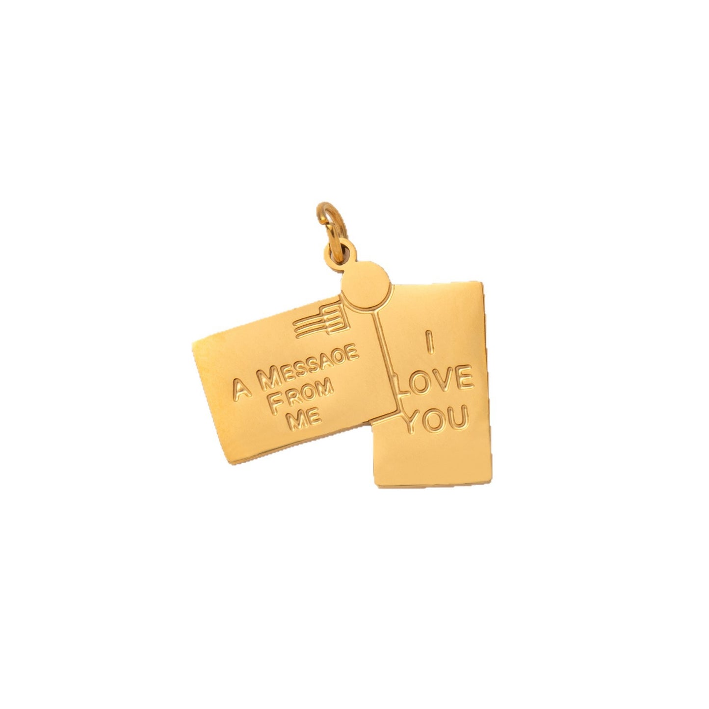Barretta charm vintage a forma di cuore in acciaio inossidabile placcato oro PVD