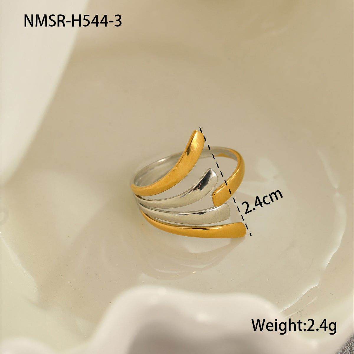 Anillo Minimalista Geométrico de Acero Inoxidable con Baño de Oro de 18K para Mujer, Accesorio de Moda