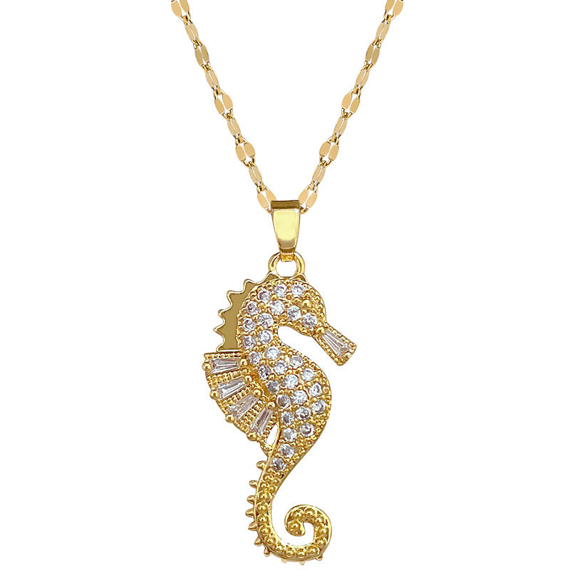 Collana Unisex di Lusso in Acciaio al Titanio con Intarsi di Strass e Motivo Geometrico