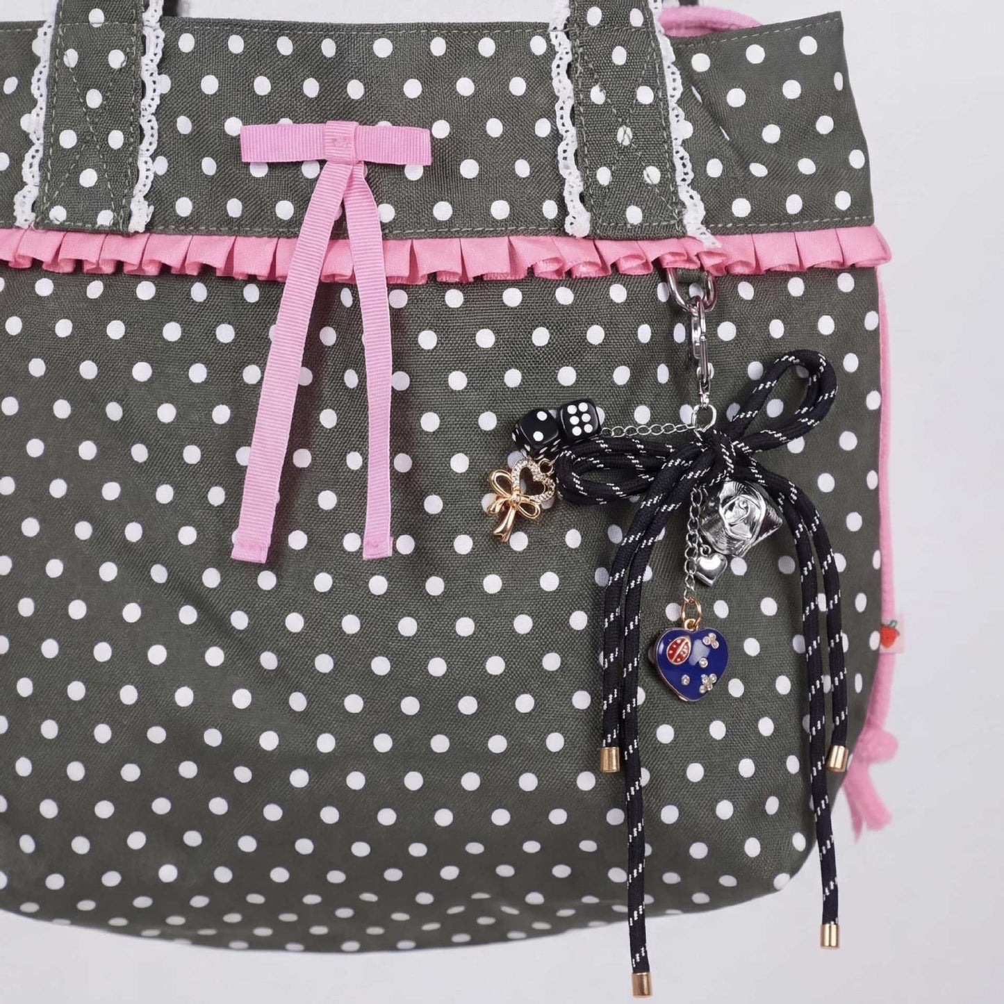 Sweet Colorful Acrylic Food Shape Bag Chain Charm Keychain with Fruit Pattern