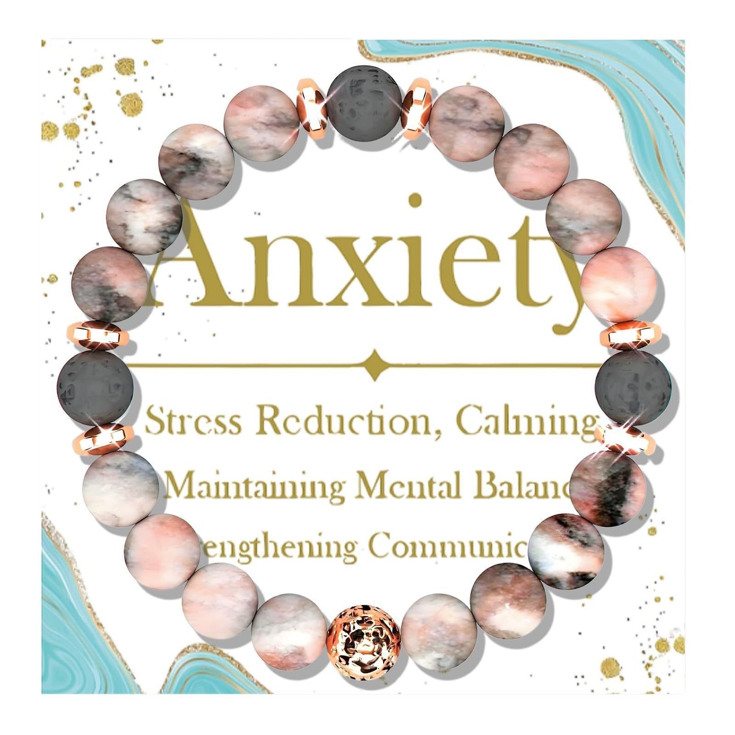 Minimalist Gold Plated Round Agate Beaded Bracelet for Women