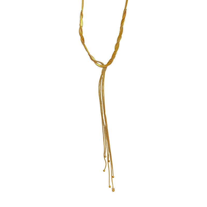 Sporty Casual Gold Plated Titanium Steel Necklace for Unisex
