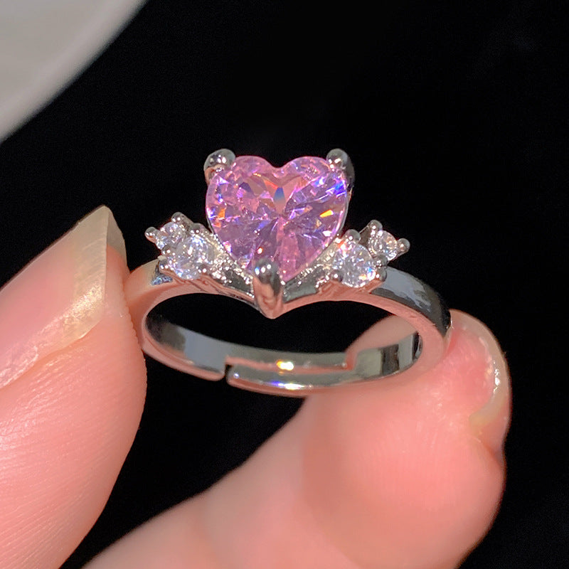Sweet Cubic Zirconia Inlay Brass Bow Ring for Women