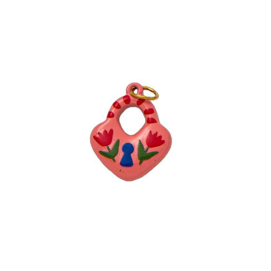 Colorful Plated Stainless Steel Necklace with Heart Star and Floral Charms