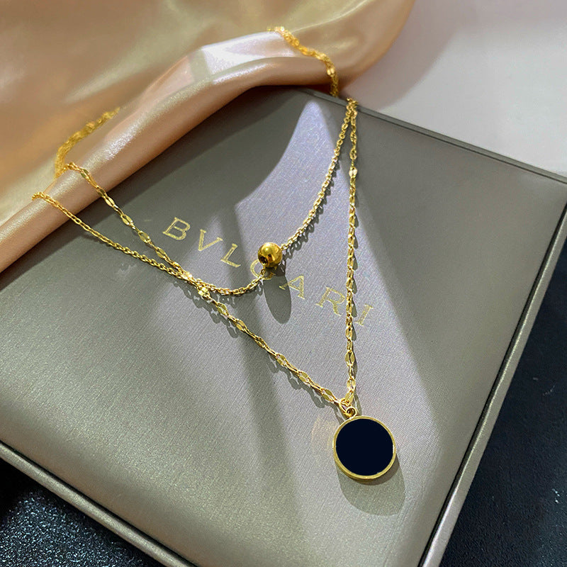 Vintage Geometric Titanium Steel Plated Necklace Unisex