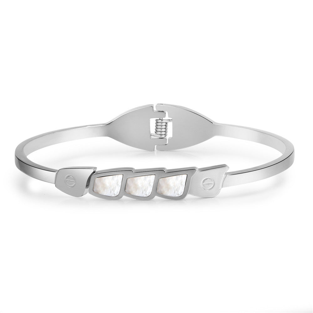Minimalist Titanium Steel Rope Chain Open Cuff Bracelet Unisex
