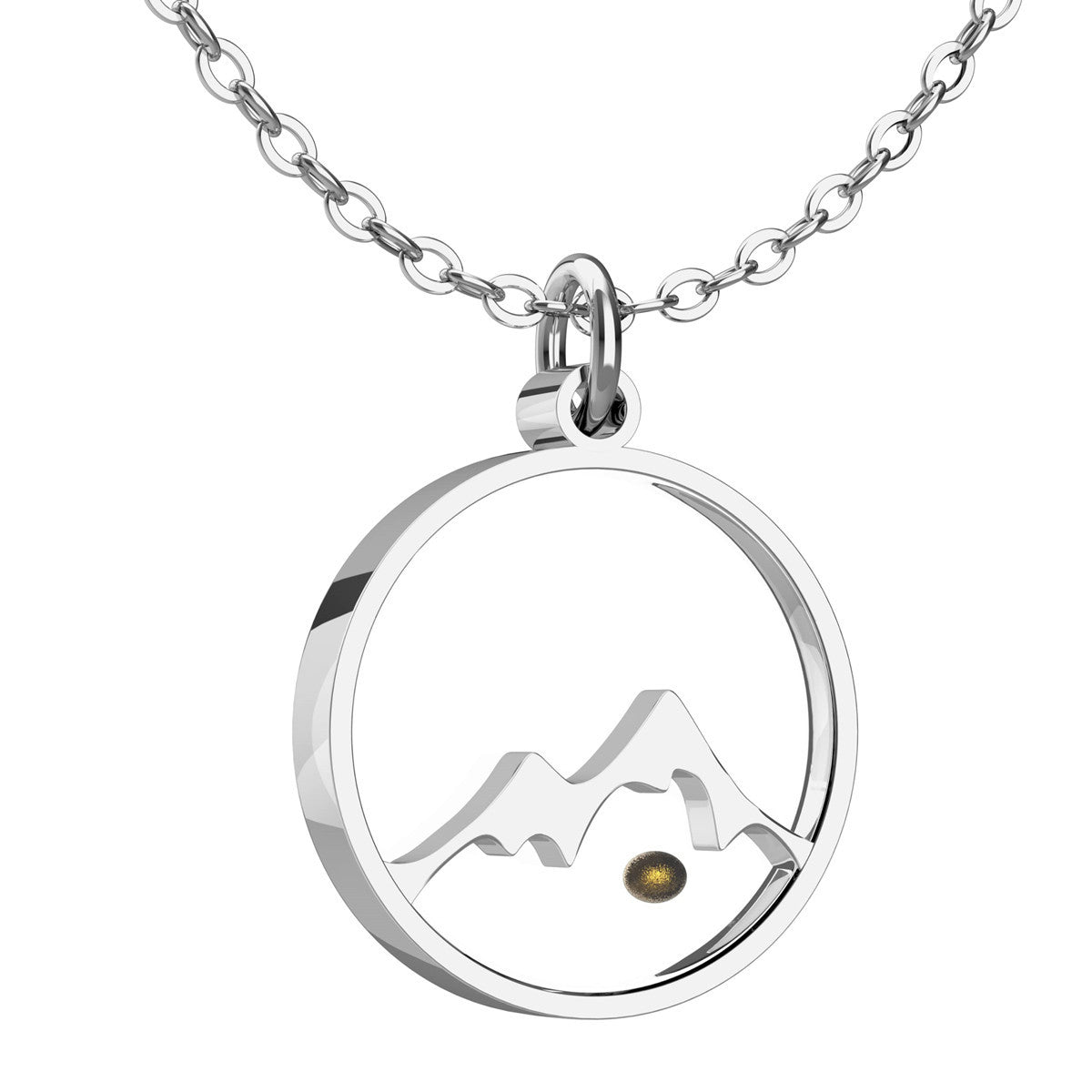 Natural Style Mustard Seed Pendant Necklace for Women in Stainless Steel with Polished Finish Adjustable 20 Inch Chain