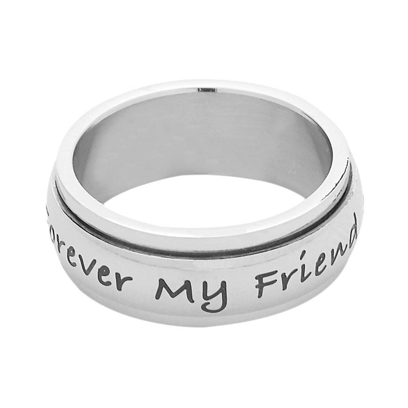 Sweet and Edgy Stainless Steel Mother Daughter Ring with Plated Finish
