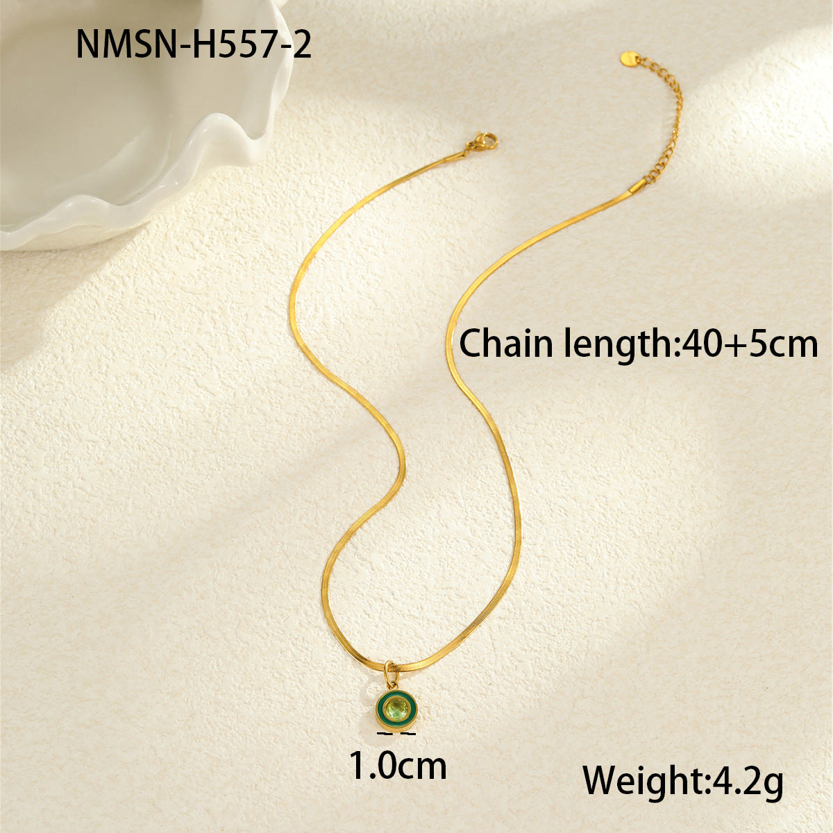 Minimalist Geometric Pendant Necklace in Titanium Steel with 18K Gold Plating for Women