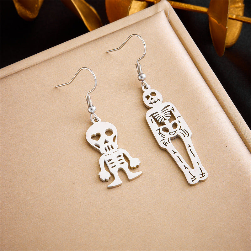 Minimalist Gold Plated Stainless Steel Floral Star Geometric Drop Earrings for Women