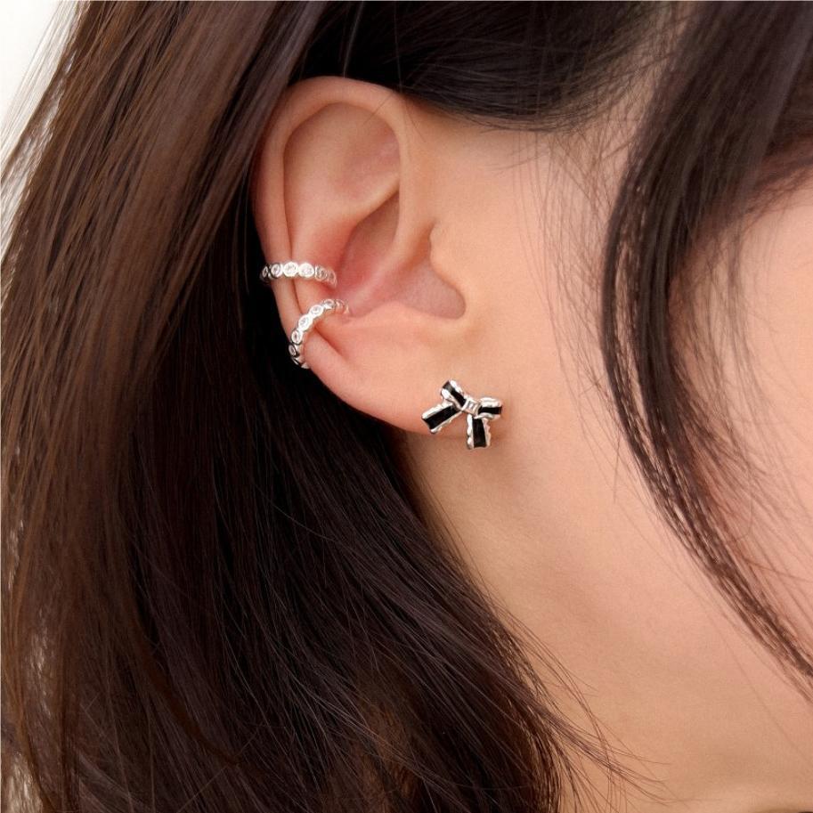 Orecchini a fiocco da donna in argento sterling 925, semplici ed eleganti