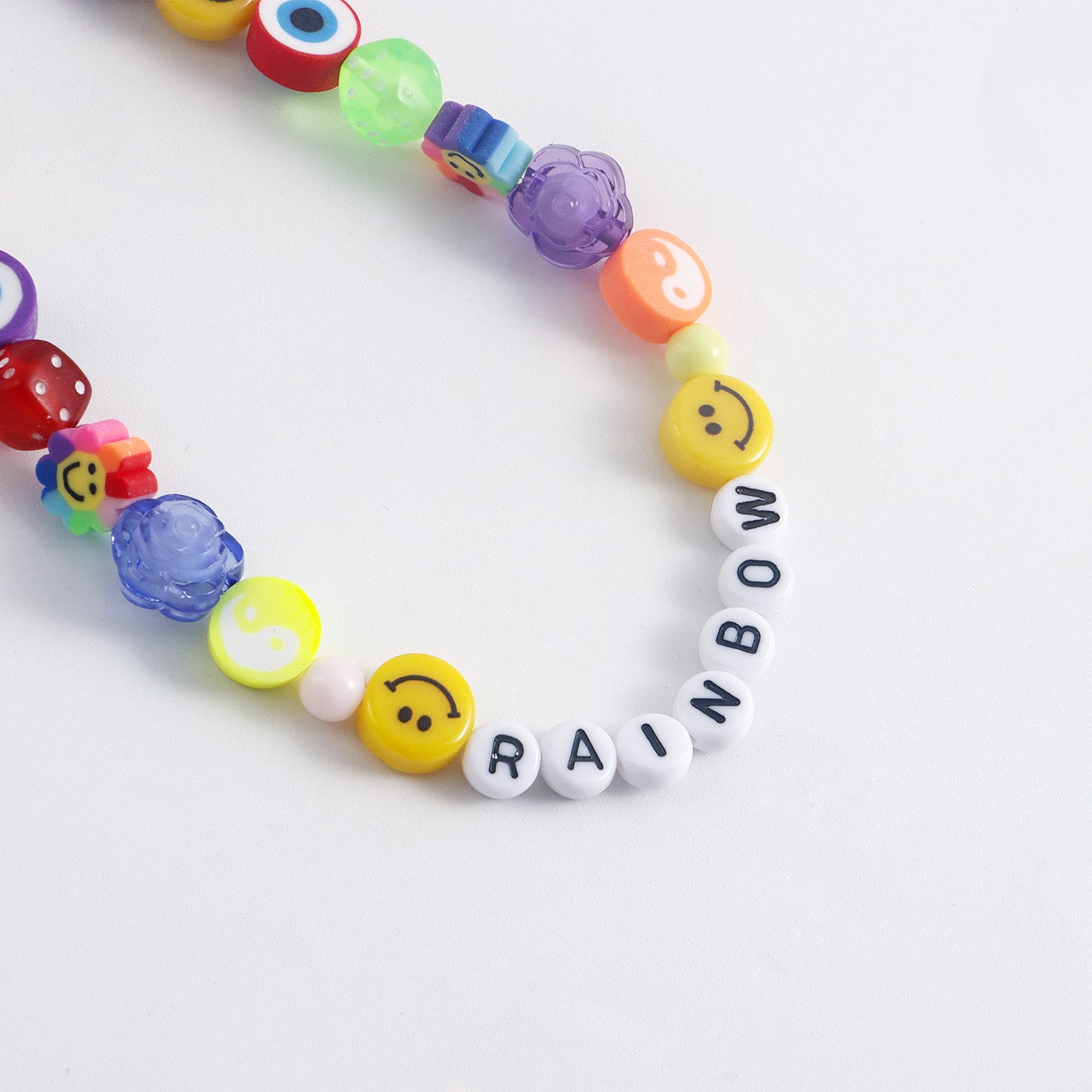Geometric Letter Anklet for Women Made of Alloy with Smiley Face Design Summer Fashion Accessory