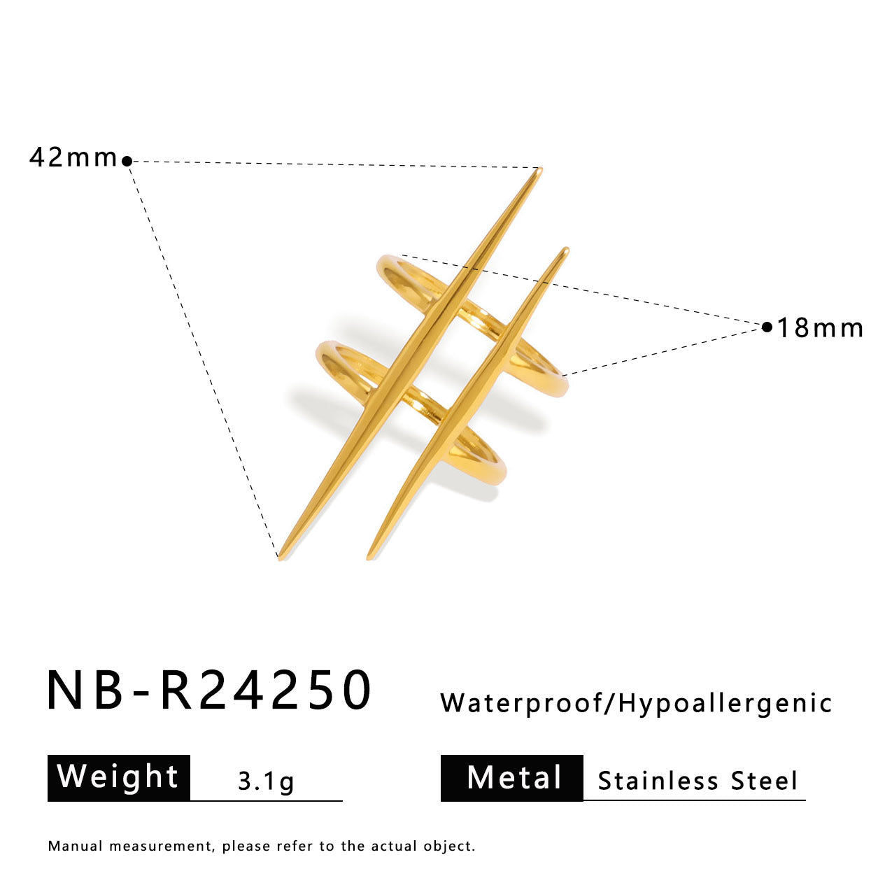 Anello Minimalista con Guscio e Texture Geometrica in Acciaio Inossidabile per Donna e Uomo con Finitura Placcata