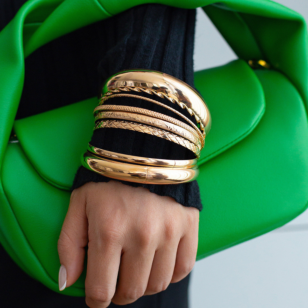 Minimalist Geometric Polished Plated Alloy Rope Bracelet