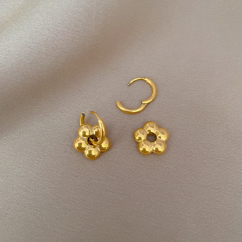 Minimalist Geometric Titanium Steel Ear Studs for Women