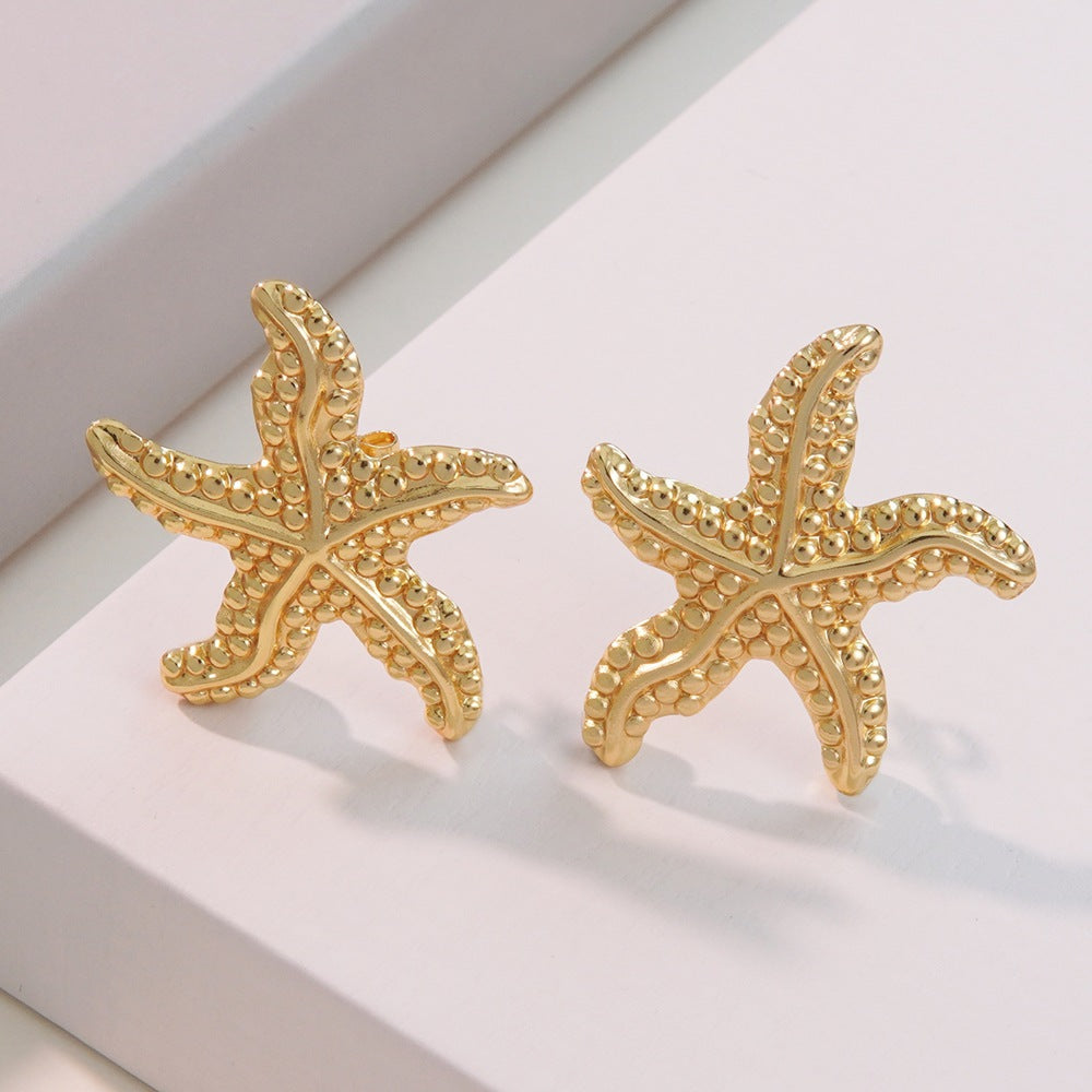 Minimalist Star Geometric Titanium Steel Plated Earrings