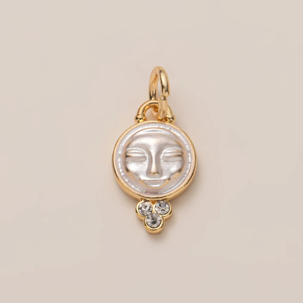 Minimalist Luxury 18K Gold Plated Starfish Clover Diamond Brass Pendant Necklace with Cable Chain