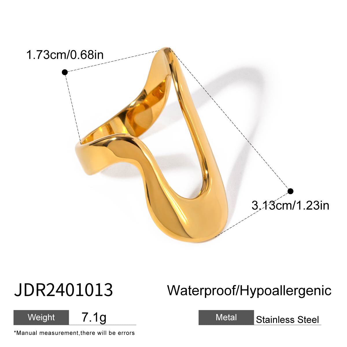 Anello placcato in acciaio inossidabile a forma geometrica da donna con accento a stella, accessorio di moda minimalista