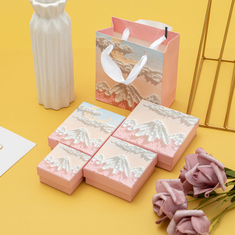 Caja de regalo de cartón premium con tapa para empaque de anillos, collares, pulseras y pendientes