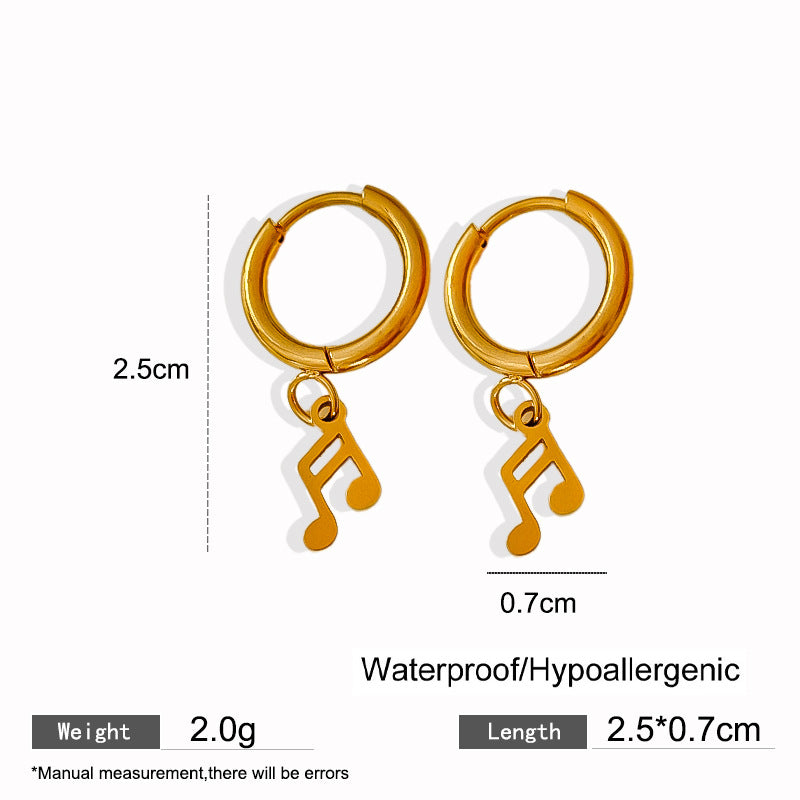 Elegant Titanium Steel Drip Oil Plated Stud Earrings for Women