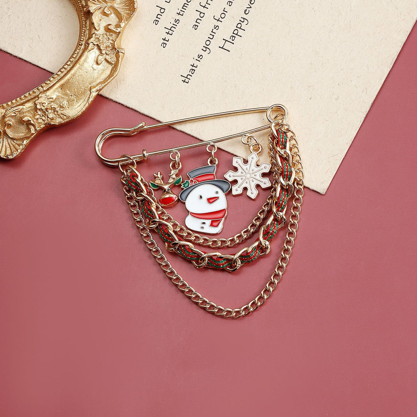 Original Design Geometric Snowflake Brooch in Alloy with Electroplated Finish for Women Christmas Holiday Decoration
