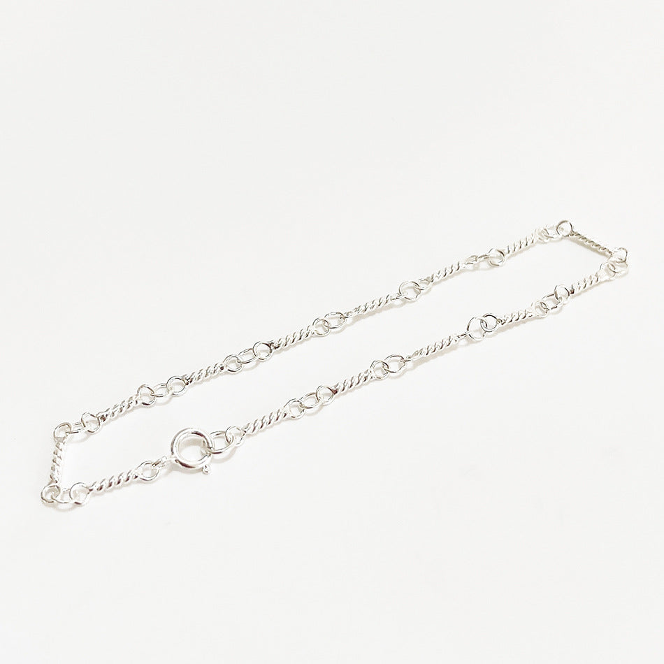 Minimalist Twisted Wire Bracelet for Women in Sterling Silver 925 with Plated Finish