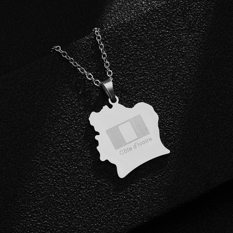 Collana Pendente Geometrica Minimalista in Acciaio Inossidabile con Finitura Smaltata Unisex