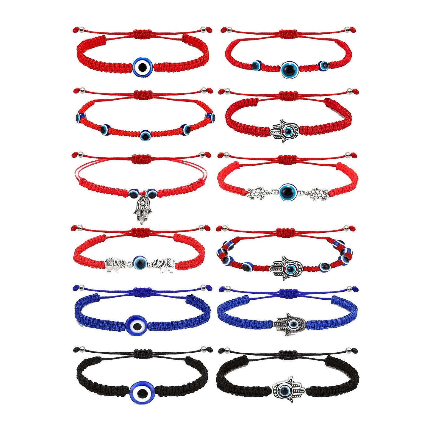 Vintage Bohemian Geometric Evil Eye Woven Rope Bracelet Unisex Adjustable Handmade Bangle